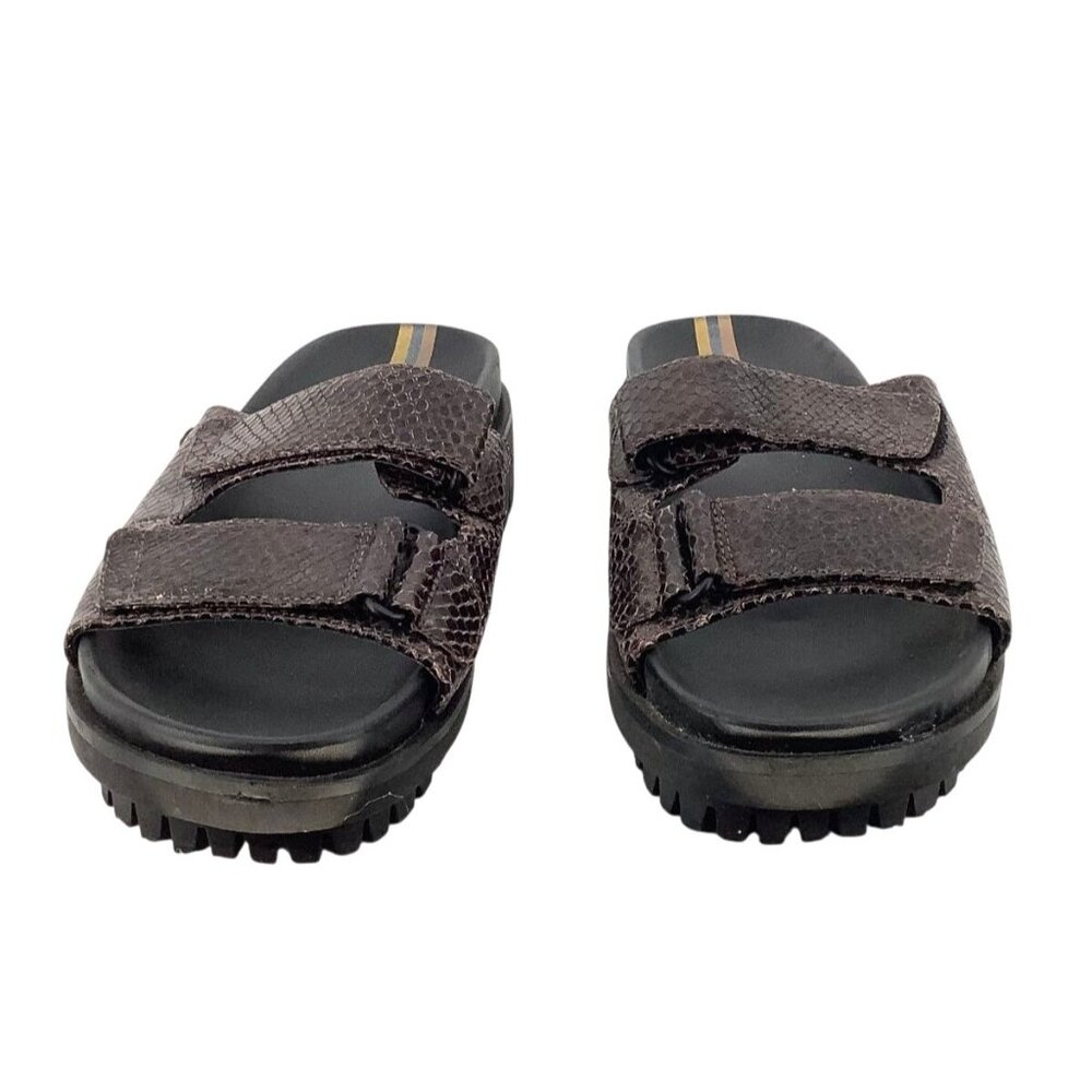 Sam Edelman Womens Brown Snake Print Slide Sandals Straps & Black Sole Size 8.5 - Picture 2 of 10